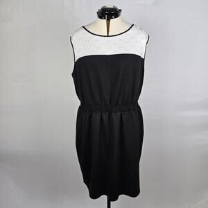 Lane Bryant Dress Women's 18/20 Black White Cream Beads Sleeveless Knee NWT